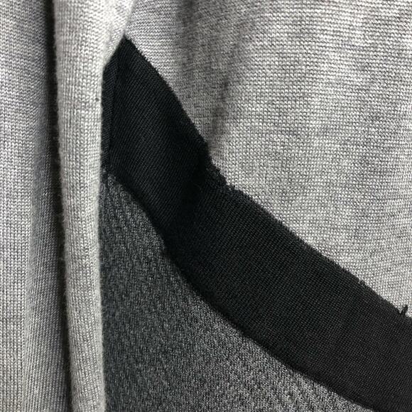 WHBM gray black chevron open front draped cardigan size Small - Picture 13 of 14